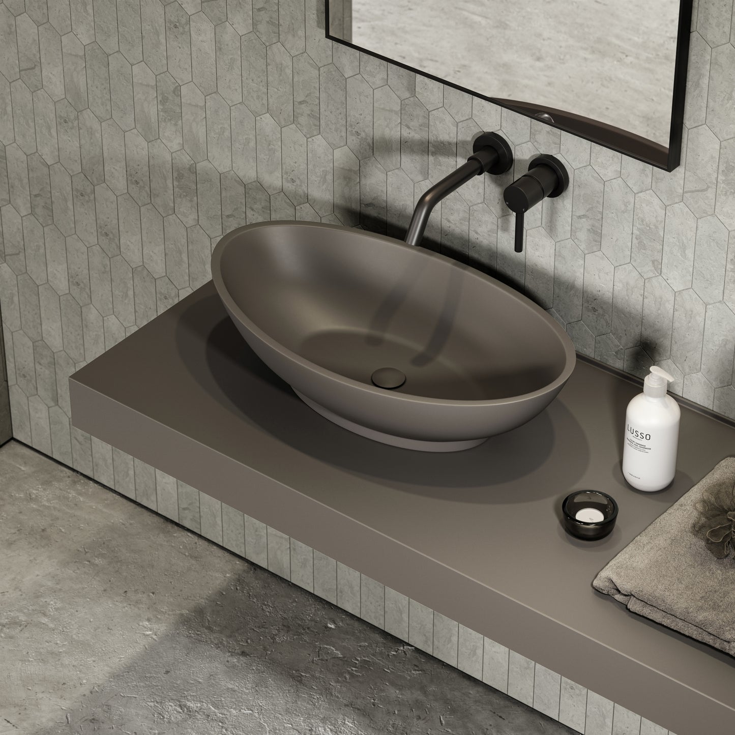 Oasis Earth Countertop Stone Basin 600mm