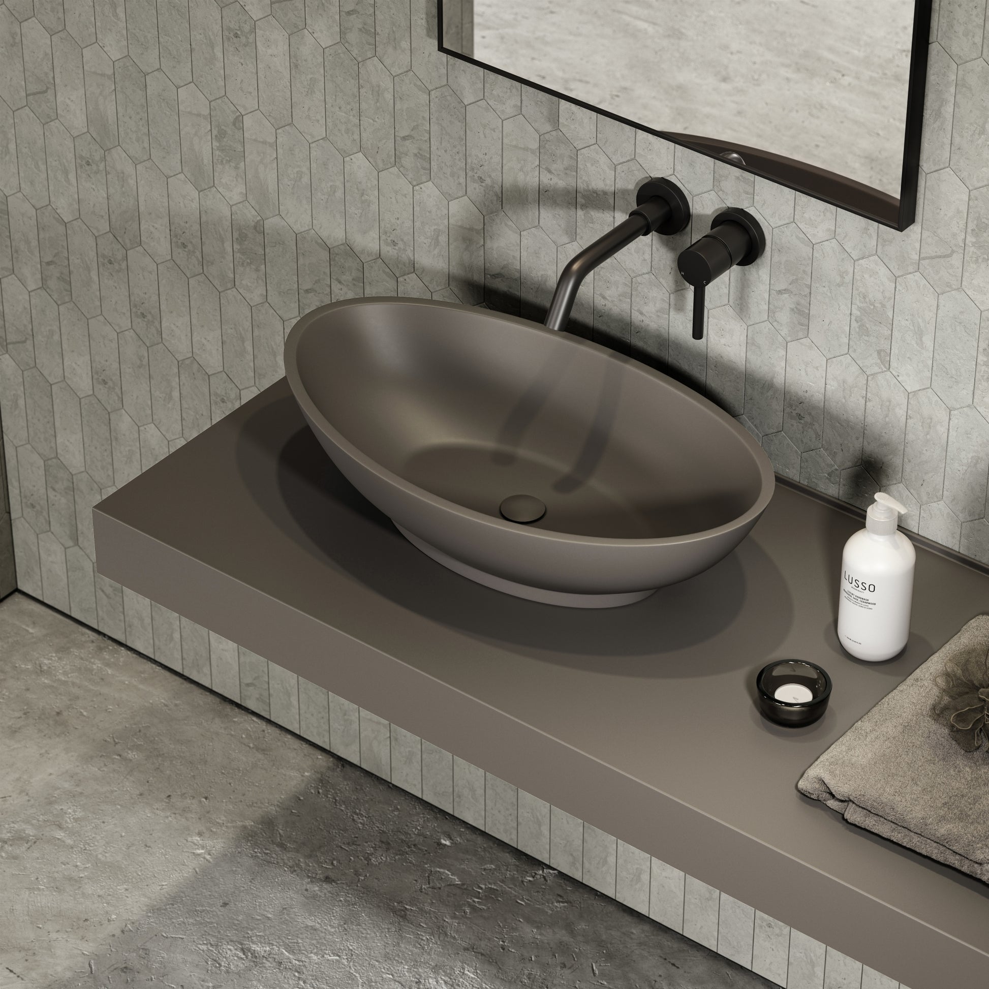 Oasis Earth Countertop Stone Basin 600mm
