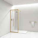Opulence Reeded Glass Complete Walk In Shower Enclosure Brushed Gold - KIT A (ALL SIZES)