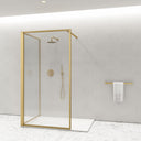 Opulence Reeded Glass Complete Walk In Shower Enclosure Brushed Gold - KIT C (ALL SIZES)