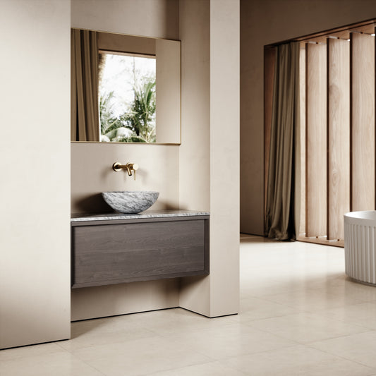 Palermo Grey Oak Vanity Unit 1000mm