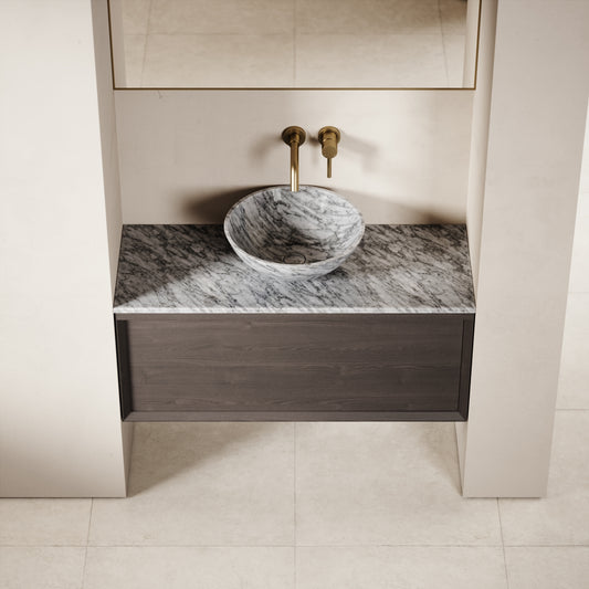 Palermo Grey Oak Vanity Unit 1000mm