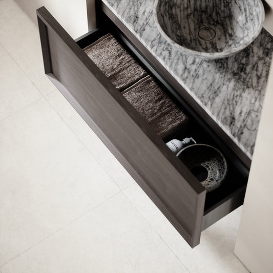 Palermo Grey Oak Vanity Unit 1000mm