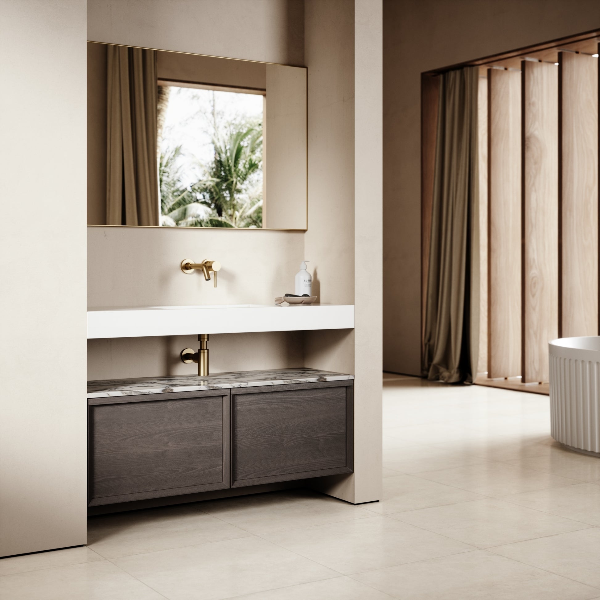 Palermo Grey Oak Vanity Unit 1200mm