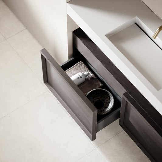 Palermo Grey Oak Vanity Unit 1200mm