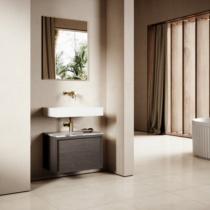 Palermo Grey Oak Vanity Unit 600mm