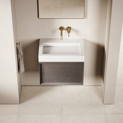 Palermo Grey Oak Vanity Unit 600mm