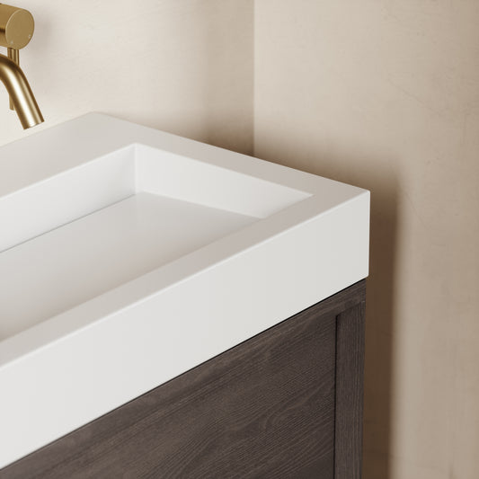 Palermo Grey Oak Vanity Unit 600mm