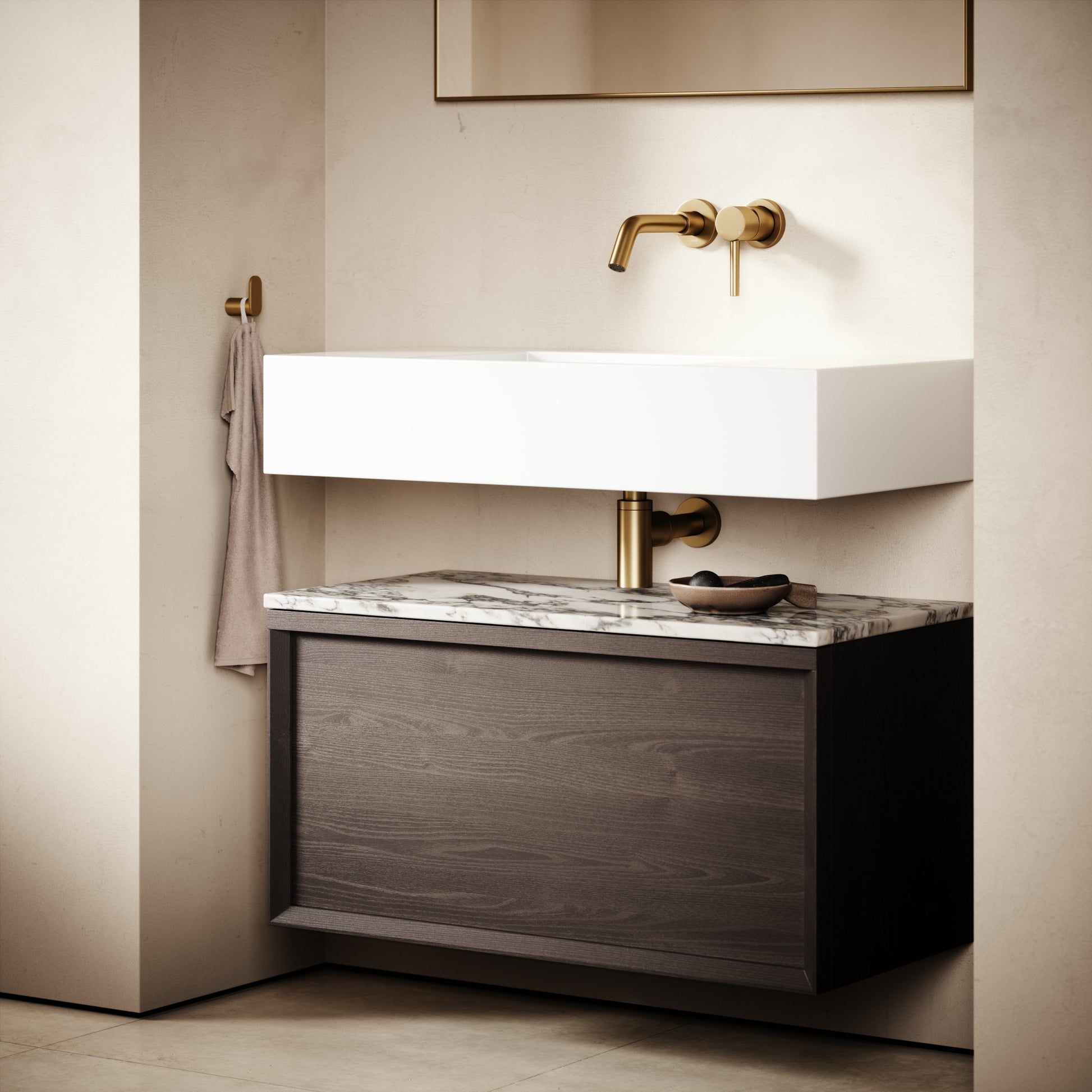 Palermo Grey Oak Vanity Unit 800mm