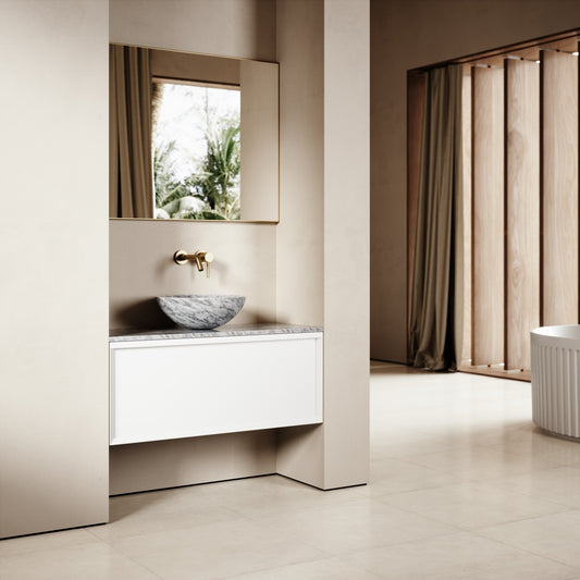 Palermo Matte White Vanity Unit 1000mm