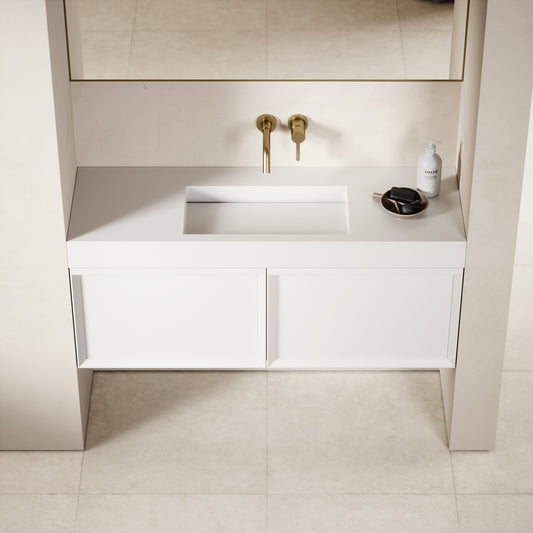 Palermo Matte White Vanity Unit 1200mm