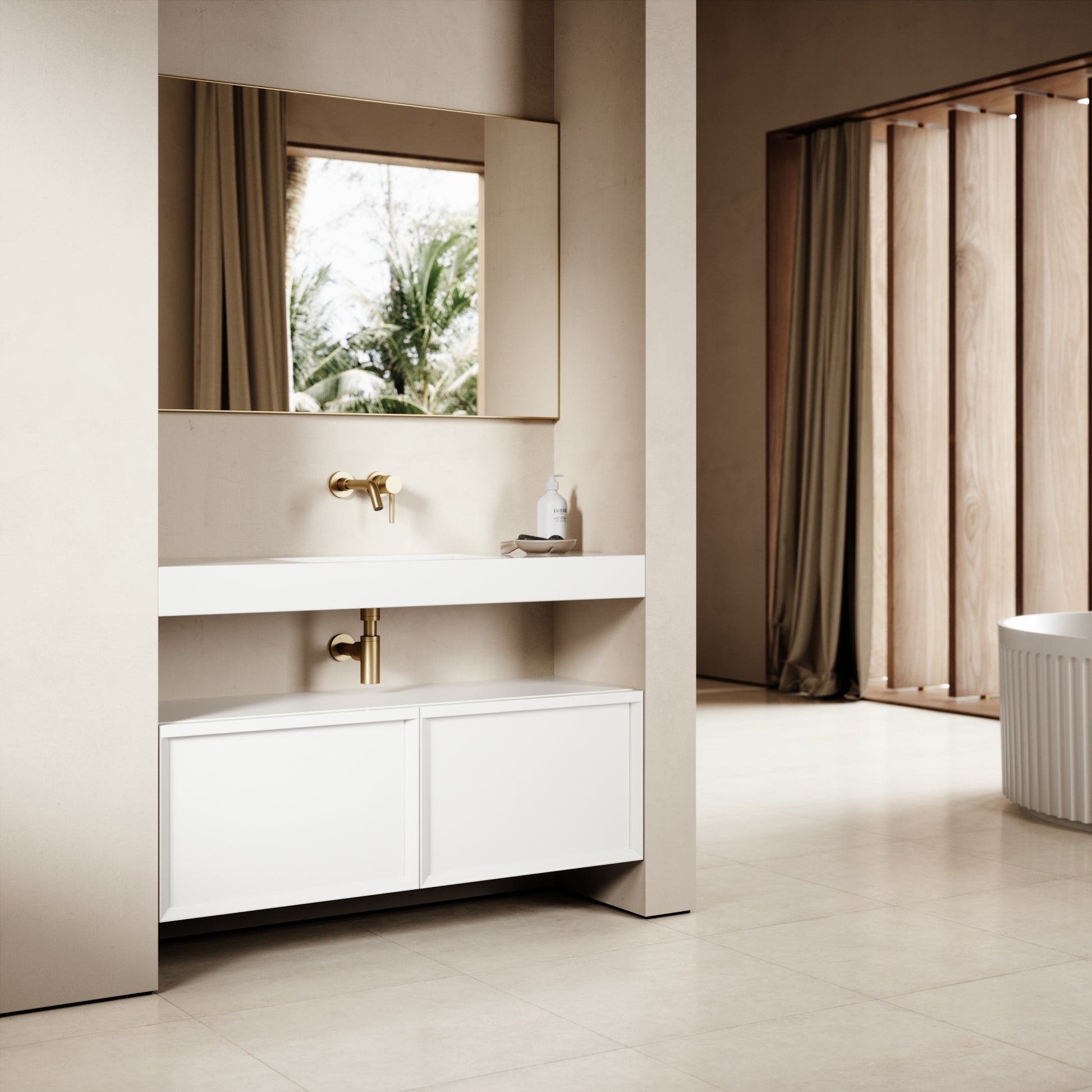 Palermo Matte White Vanity Unit 1200mm