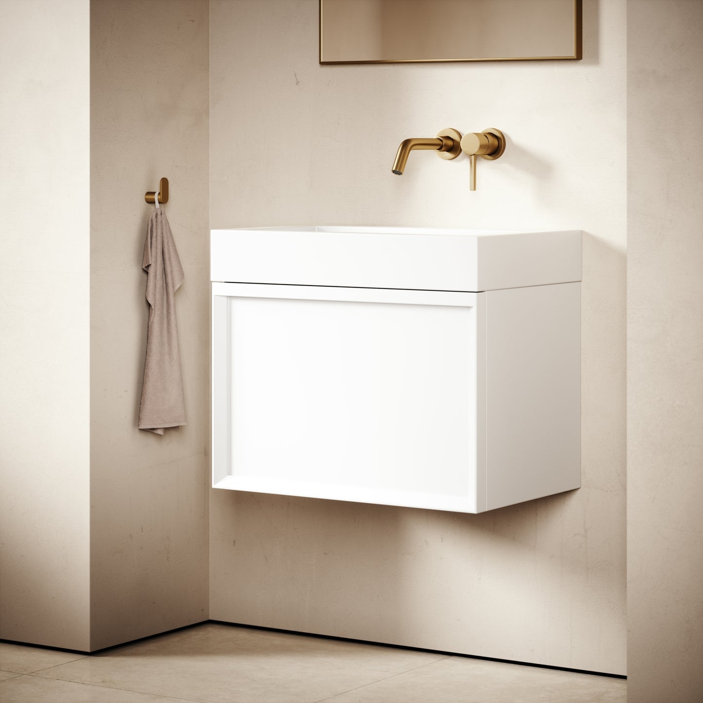 Palermo Matte White Vanity Unit 600mm