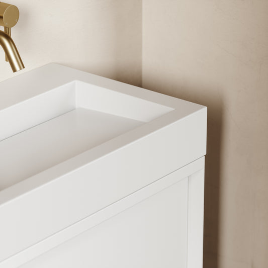 Palermo Matte White Vanity Unit 600mm