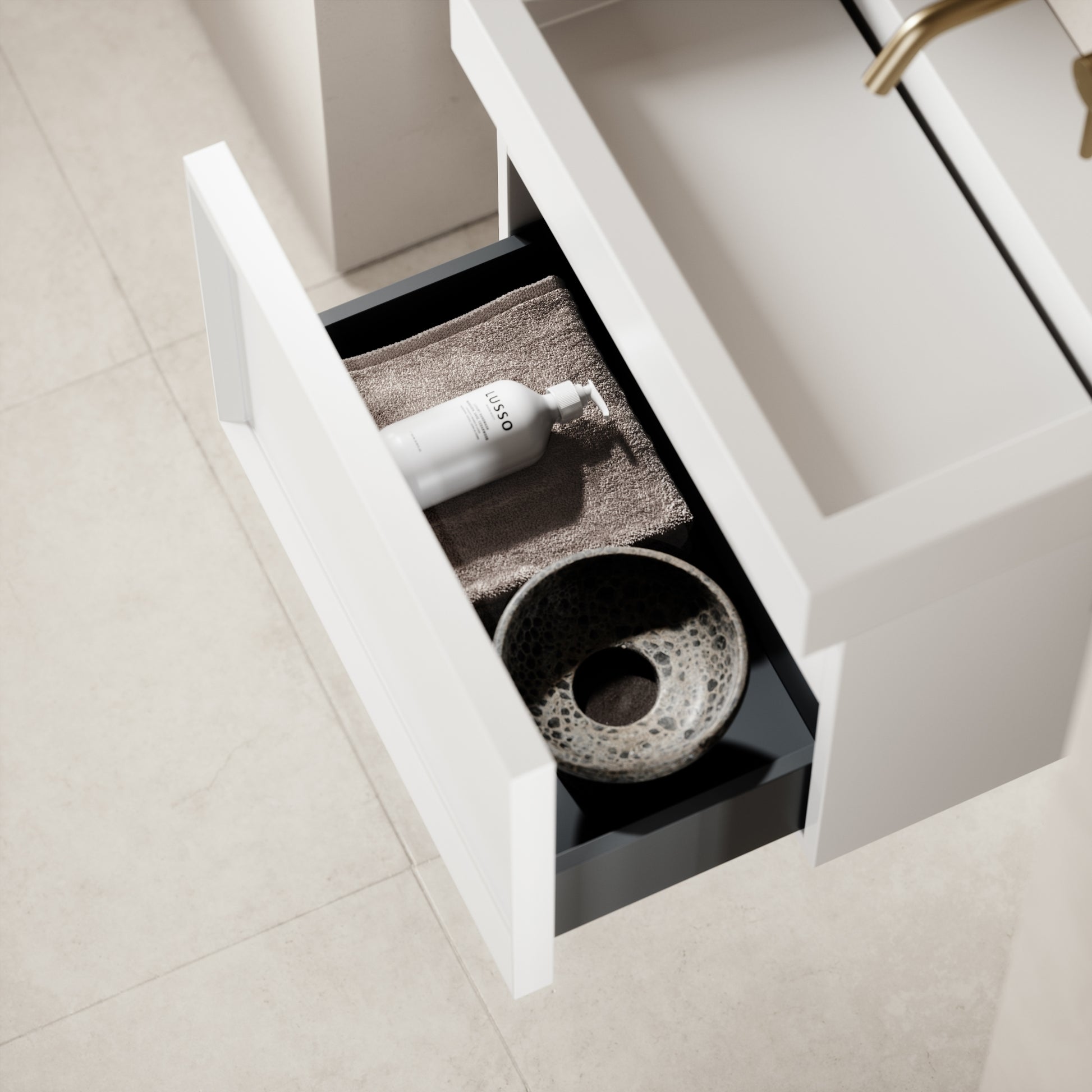 Palermo Matte White Vanity Unit 600mm