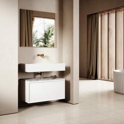 Palermo Matte White Vanity Unit 800mm