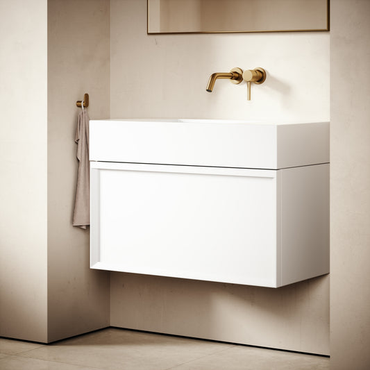 Palermo Matte White Vanity Unit 800mm