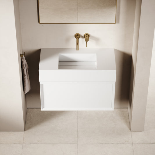 Palermo Matte White Vanity Unit 800mm