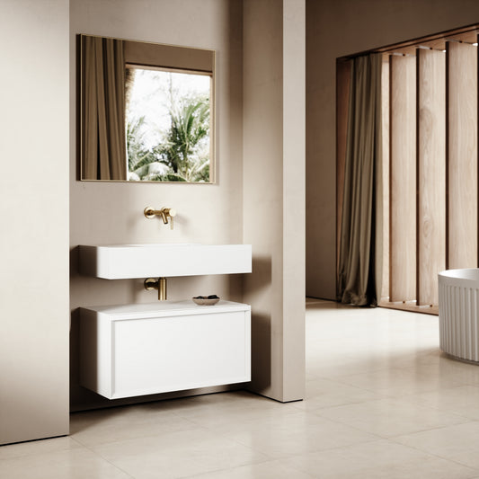 Palermo Matte White Vanity Unit 800mm