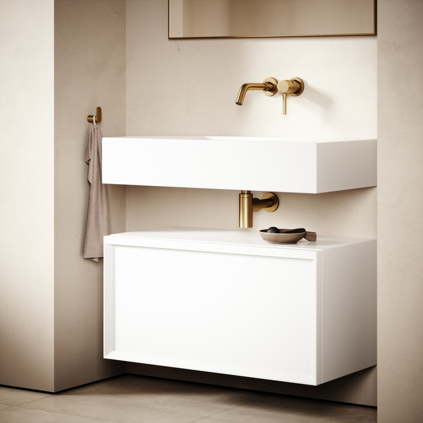 Palermo Matte White Vanity Unit 800mm