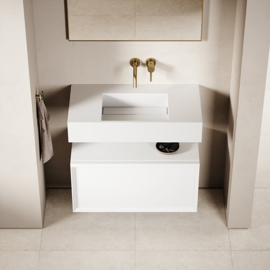 Palermo Matte White Vanity Unit 800mm