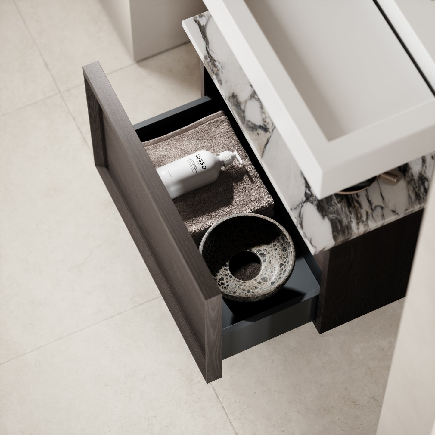 Palermo Modular Grey Oak Bathroom Storage Cabinet 600-1200mm