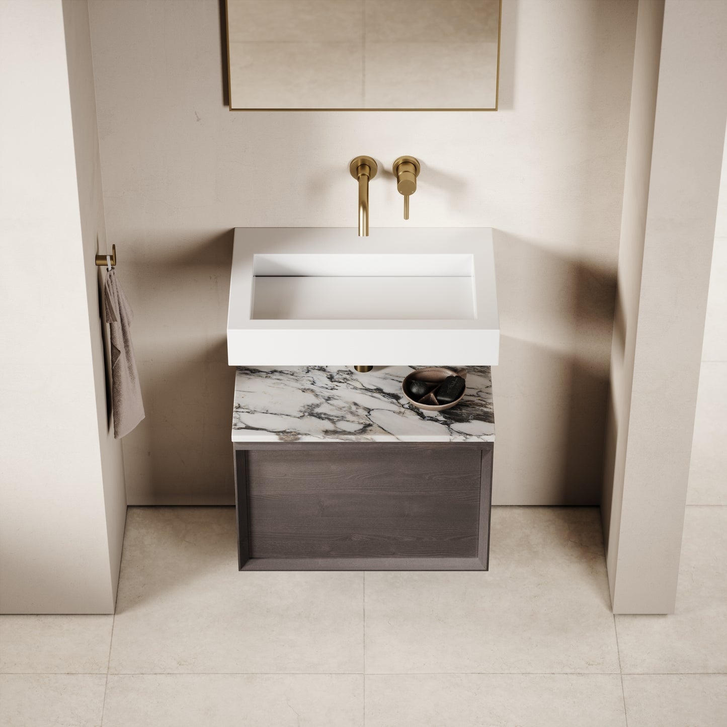 Palermo Modular Grey Oak Bathroom Storage Cabinet 600-1200mm
