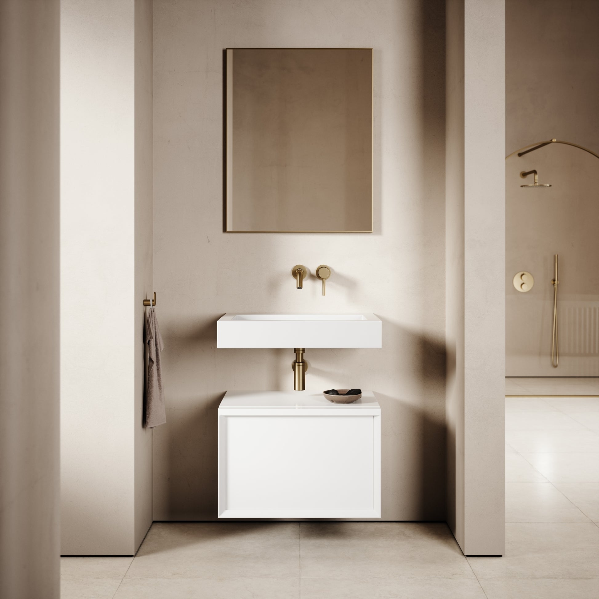 Palermo Modular Matte White Bathroom Storage Cabinet 600-1200mm