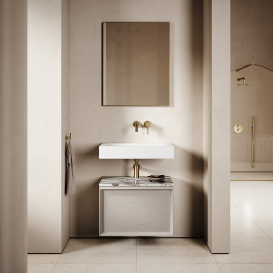 Palermo Modular Velvet Beige Bathroom Storage Cabinet 600-1200mm