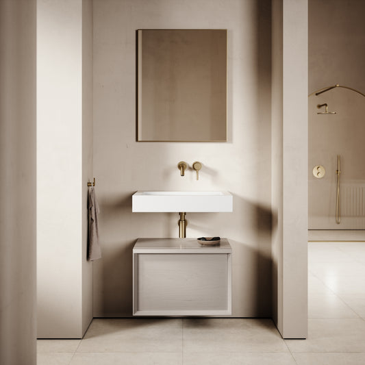 Palermo Modular Velvet Beige Bathroom Storage Cabinet 600-1200mm