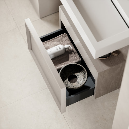 Palermo Modular Velvet Beige Bathroom Storage Cabinet 600-1200mm