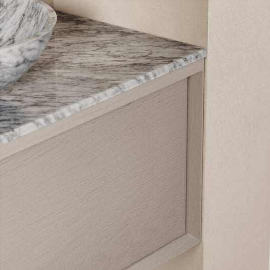 Palermo Velvet Beige Vanity Unit 1000mm