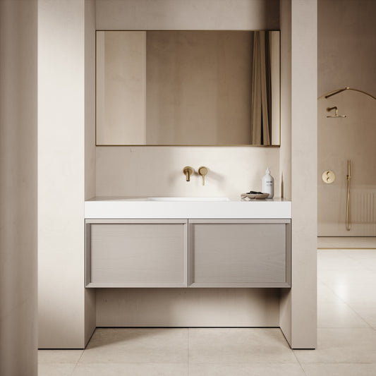 Palermo Velvet Beige Vanity Unit 1200mm