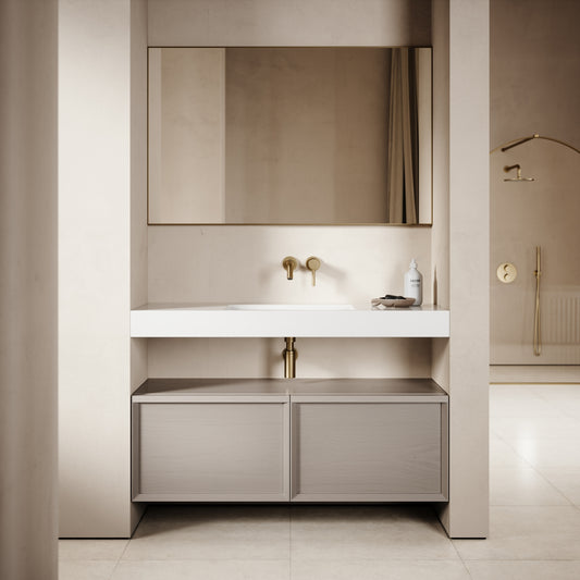 Palermo Velvet Beige Vanity Unit 1200mm