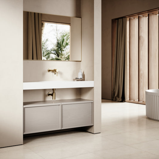 Palermo Velvet Beige Vanity Unit 1200mm