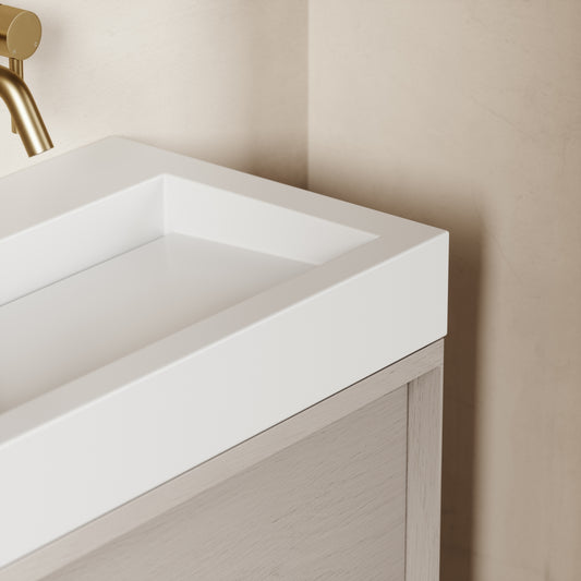 Palermo Velvet Beige Vanity Unit 600mm