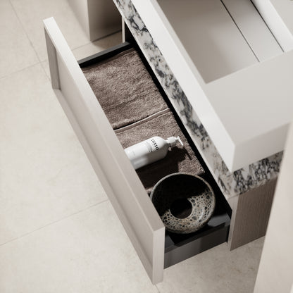 Palermo Velvet Beige Vanity Unit 800mm
