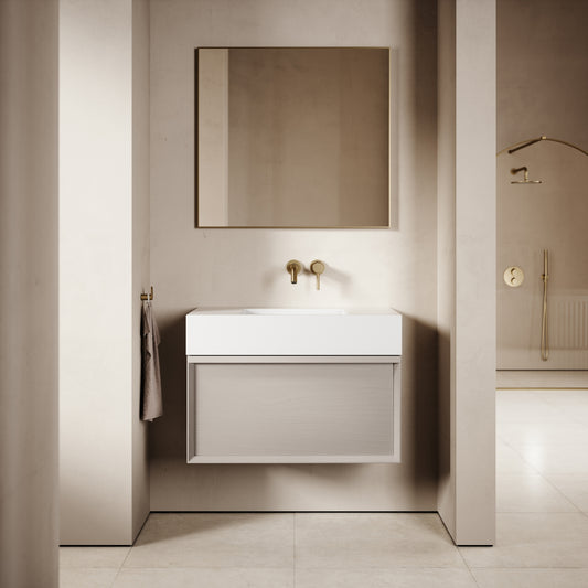 Palermo Velvet Beige Vanity Unit 800mm