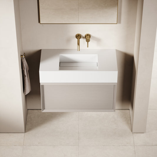Palermo Velvet Beige Vanity Unit 800mm