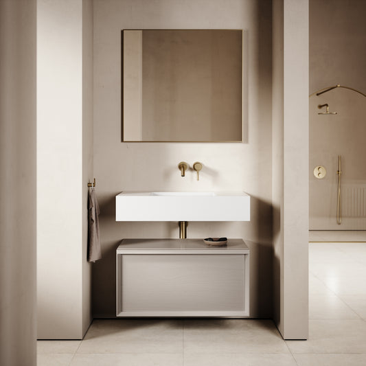 Palermo Velvet Beige Vanity Unit 800mm