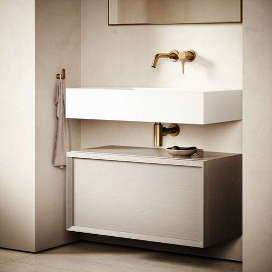 Palermo Velvet Beige Vanity Unit 800mm