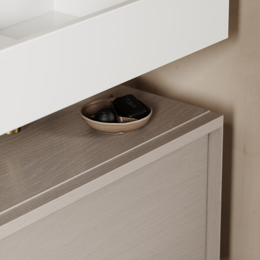 Palermo Velvet Beige Vanity Unit 800mm