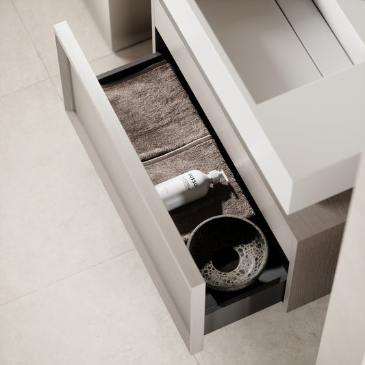 Palermo Velvet Beige Vanity Unit 800mm