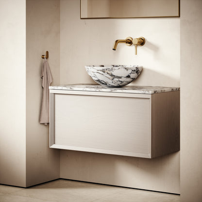 Palermo Velvet Beige Vanity Unit 800mm