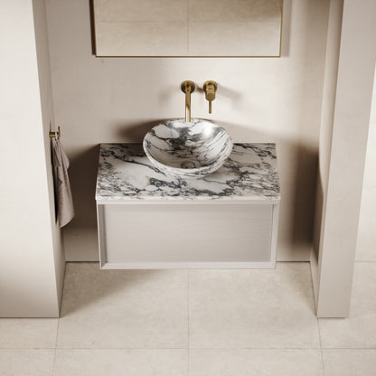 Palermo Velvet Beige Vanity Unit 800mm