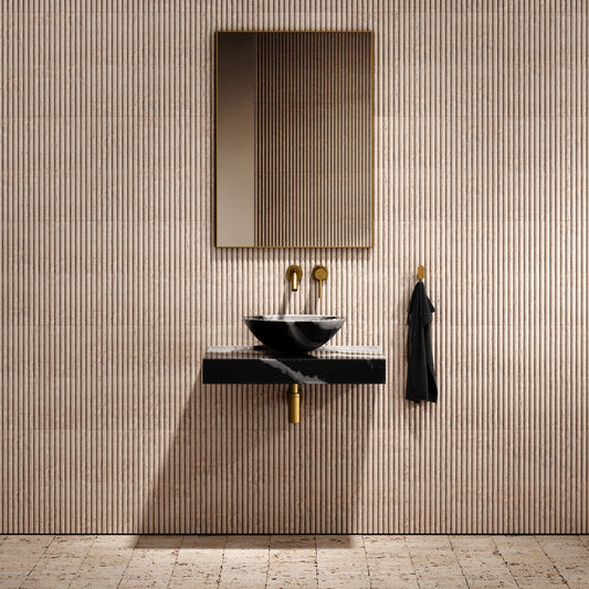 Panda Marble Countertop Basin Shelf 660mm