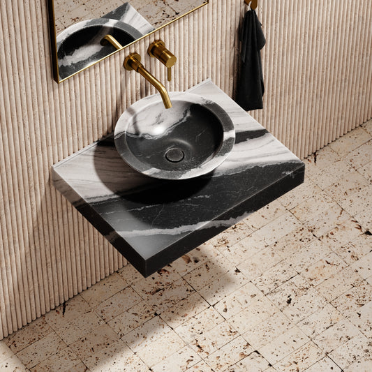 Panda Marble Countertop Basin Shelf 660mm