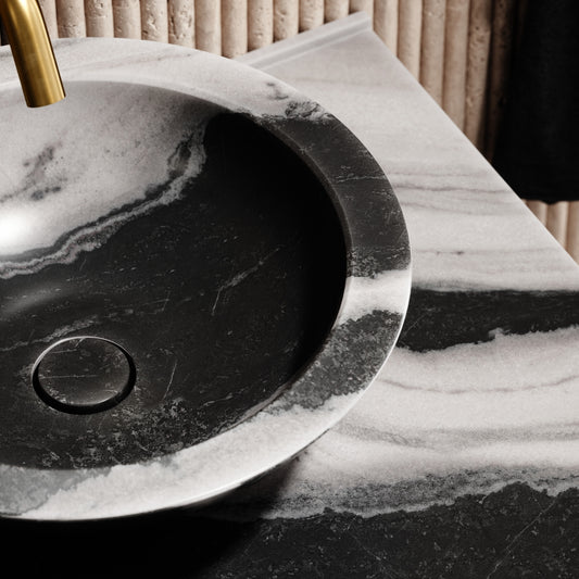 Panda Marble Countertop Basin Shelf 660mm