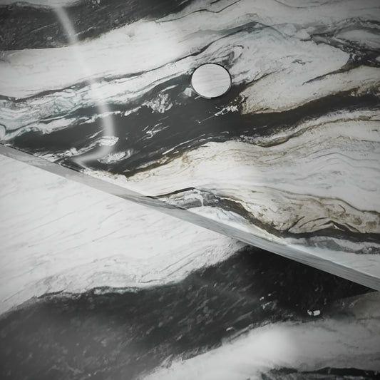 Levitare Panda Marble Ultra Thin Wall Mounted Basin 1200mm (Offset Waste)