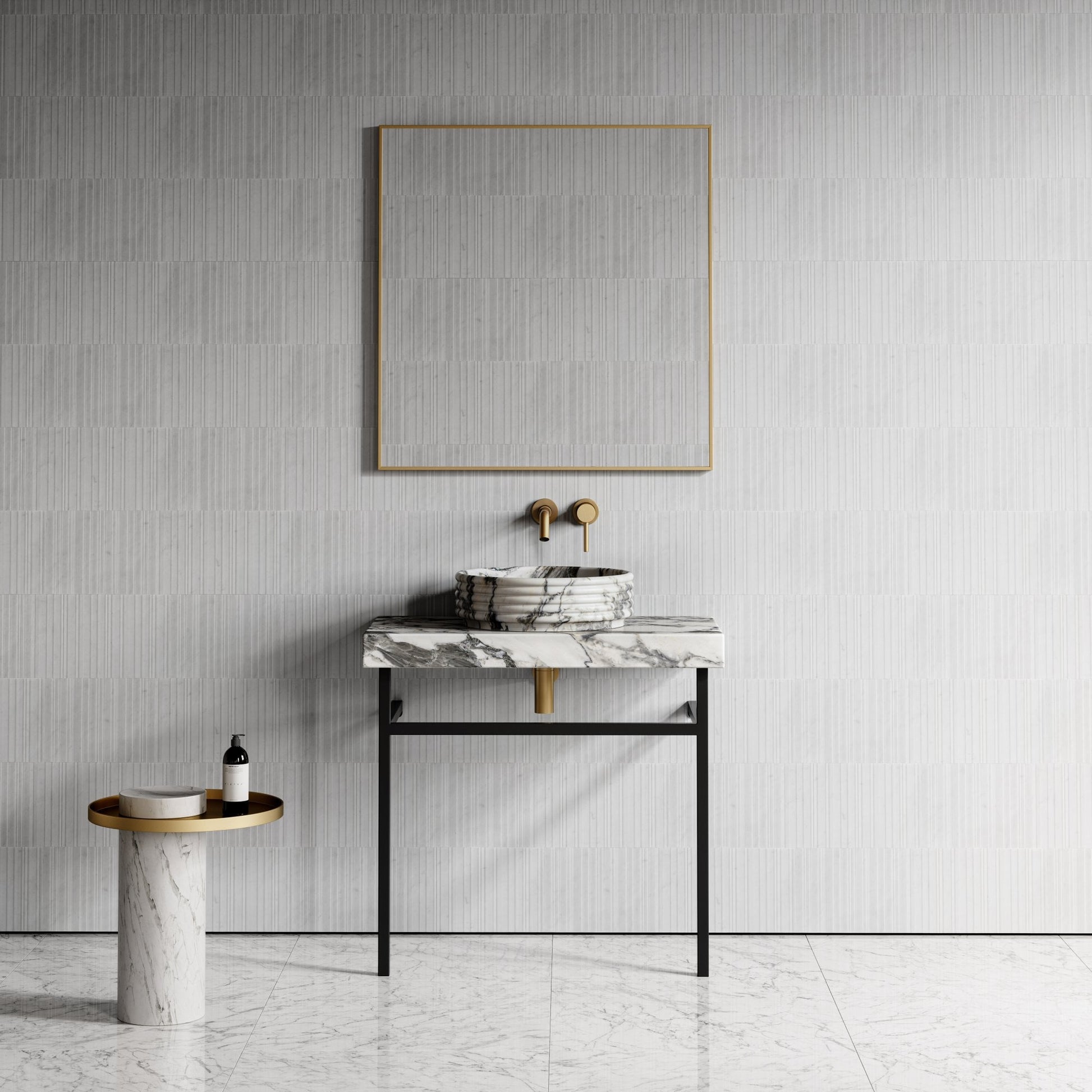 Perlato Arabescato Marble Countertop Basin 400mm